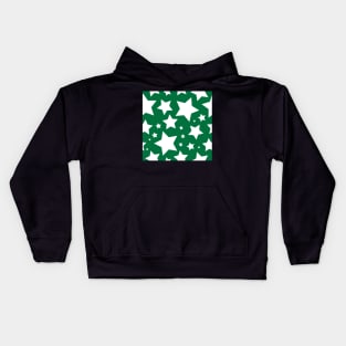 White star print on green Kids Hoodie